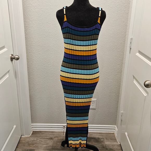 Solid & Striped Ribbed Tank Midi Dress Women’s M Multicolor Striped Beach Resort - Picture 6 of 16